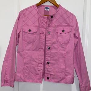 Diane Gilman Barbie pink jean jacket size XS